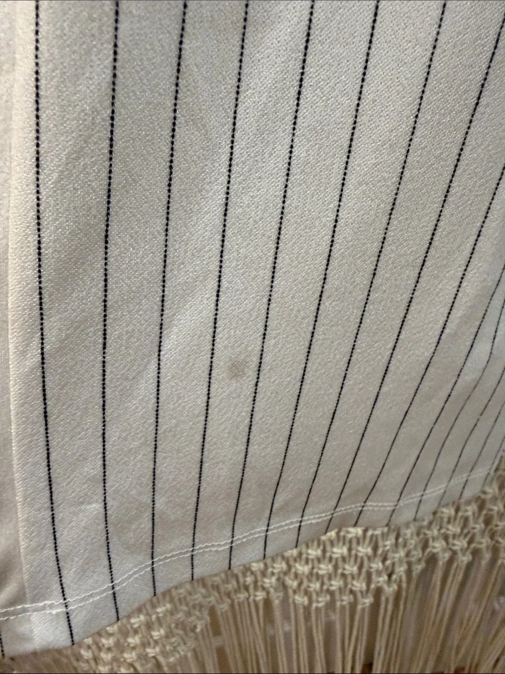 Fashion Nova White High Waisted Pinstripe Pants - Picture 5 of 7